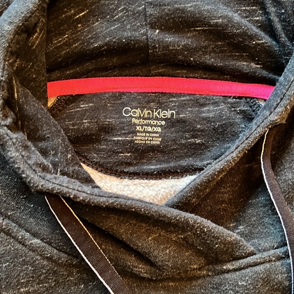 Calvin Klein Performance Hooded Sweatshirt Size XL Black & Heathered Grey - Picture 9 of 10